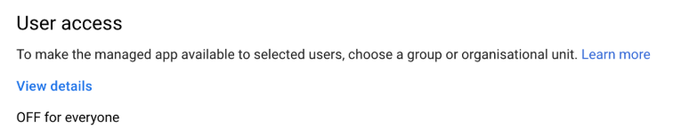 Pannello User access