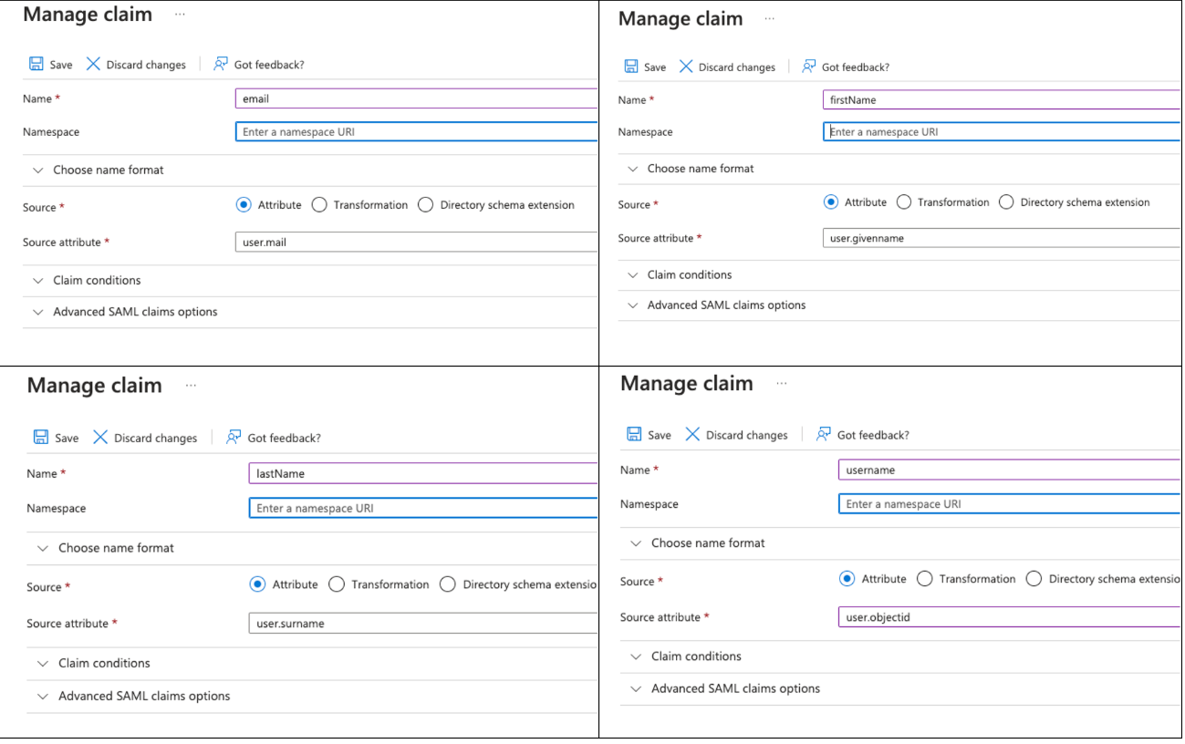 Panel Manage claim mit Source attribute