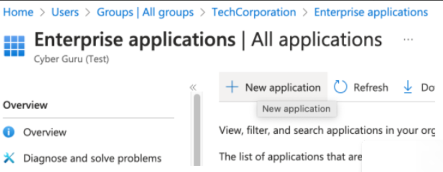 Botón New application