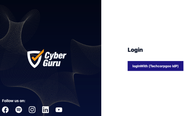 Pagina di login della piattaforma con pulsante SSO